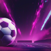 Abstract editorial football image with navy and magenta tones